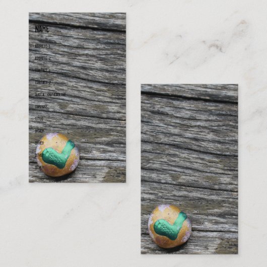 非表示ハートロック素朴オン木 名刺 (正面/裏面)