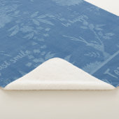 非表示メッセージかわいらしの青フローラ シェルパブランケット (3/4)