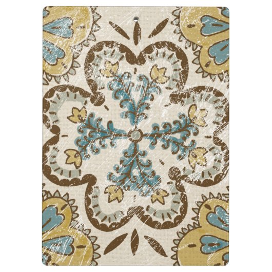 非装飾されたろうけつ染めの正方形II クリップボード (裏面)