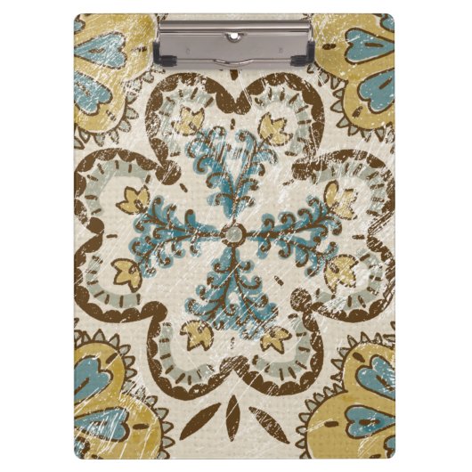 非装飾されたろうけつ染めの正方形II クリップボード (正面)