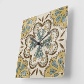 非装飾されたろうけつ染めの正方形II スクエア壁時計 (傾斜)