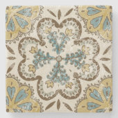 非装飾されたろうけつ染めの正方形II ストーンコースター (正面)