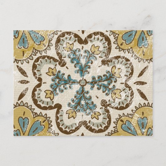 非装飾されたろうけつ染めの正方形II ポストカード (正面)