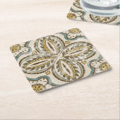 非装飾されたろうけつ染めの正方形III スクエアペーパーコースター (アングル)