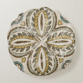 非装飾されたろうけつ染めの正方形III ラウンドクッション (裏面)