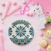 非装飾されたインディゴのフリーズII ペーパープレート (パーティー)