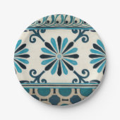 非装飾されたインディゴのフリーズII ペーパープレート (正面)