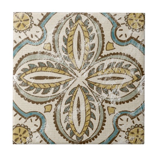 非装飾ろうけつ染めスクエアIII タイル (正面)