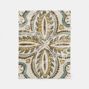 非装飾ろうけつ染めスクエアIII フリースブランケット