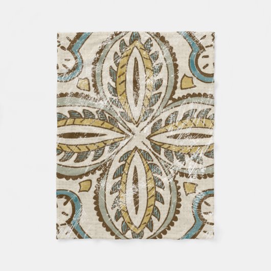 非装飾ろうけつ染めスクエアIII フリースブランケット (正面)