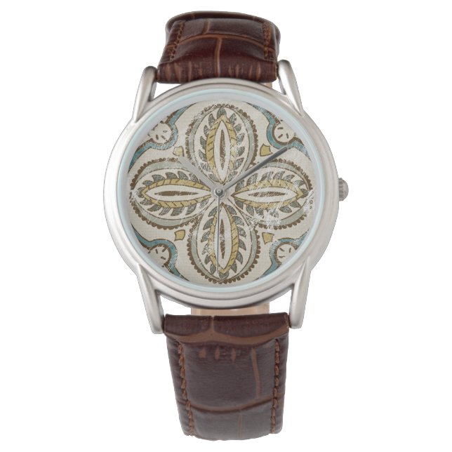 非装飾ろうけつ染めスクエアIII 腕時計 (正面)