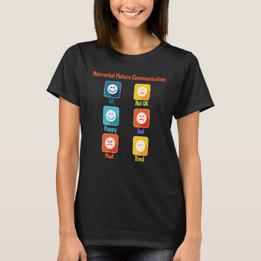 非言語写真通信自閉症Aba Slp Spe Tシャツ (正面)