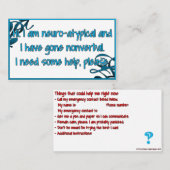 非言語的な緊急カード 名刺 (正面/裏面)