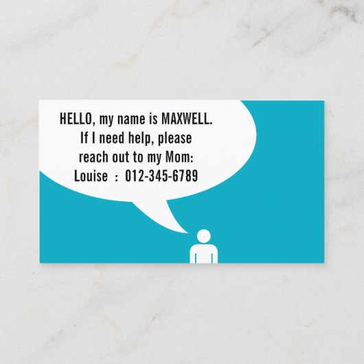 非言語的発言バブル 名刺 (裏面)