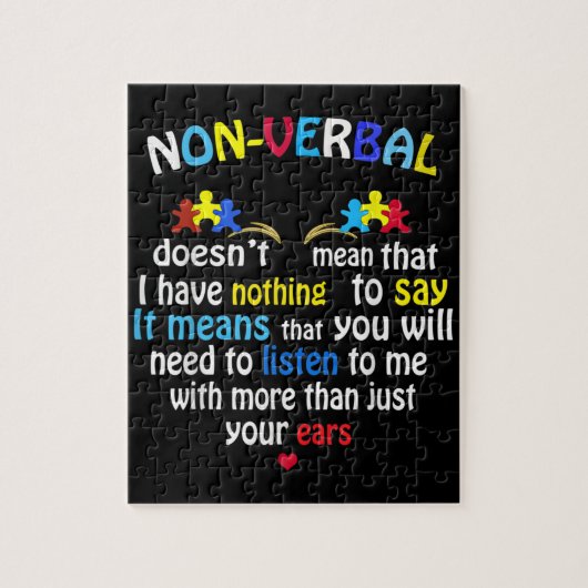 非言語的自閉症に関する認識パズル ジグソーパズル (縦)
