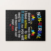 非言語的自閉症に関する認識パズル ジグソーパズル (横)