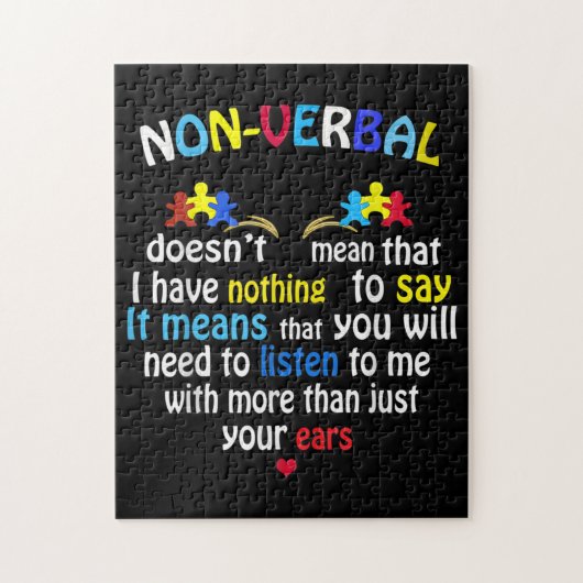 非言語的自閉症に関する認識パズル ジグソーパズル (縦)