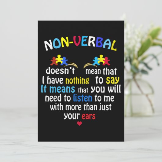 非言語的自閉症に関する認識パズル 招待状 (スタンド正面)