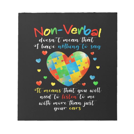 非言語自閉症意識パズル作品 ノートパッド (正面)