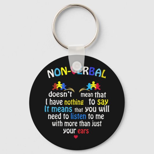 非言語自閉症意識パズル キーホルダー (正面)