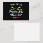 非言語自閉症意識パズル ノートカード (正面/裏面)