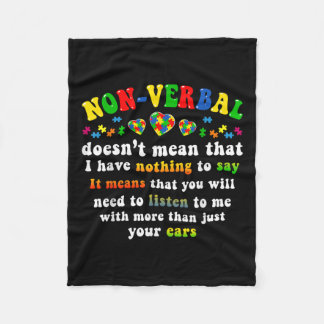 非言語自閉症意識パズル フリースブランケット