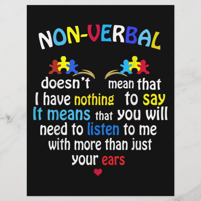 非言語自閉症意識パズル レターヘッド (正面)