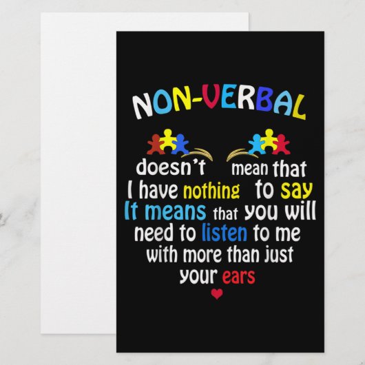 非言語自閉症意識パズル 便箋 (正面/裏面)