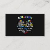 非言語自閉症意識パズル 名刺 (正面)