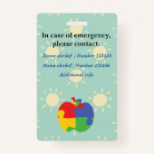 非言語自閉症意識ラニヤール自閉症ID バッジ (裏面)