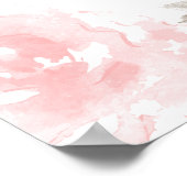 非詰め式ピンク水色バラヴィンテージ ポスター (角)