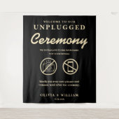 非詰め式ブラックバターイエローバックドロップ タペストリー (正面)