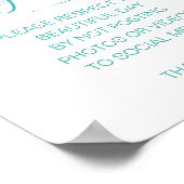 非詰め込みベビーシャワーなしソーシャルメディアターコイズ ポスター (角)