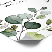 非詰め込み式ユーカリ結婚グリーン ポスター (角)