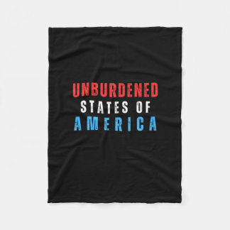 非負荷州オブアメリカ文字 フリースブランケット