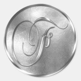 非金属銀封筒用シールのモノグラム ラウンドシール