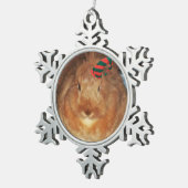 非難のバニーウサギのオーナメント スノーフレークピューターオーナメント (右)