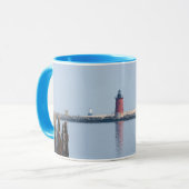 非難の灯台のデラウェア州防波堤及び港 マグカップ (正面左)