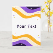 非 – バイナリフラグの色のプライドとスパークルの追加文字 カード (黄色い花)