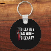 非Bidenaryとして識別される米国国旗(背面) キーホルダー (正面)