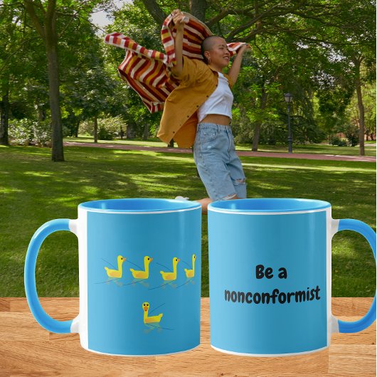 非conformist かわいい モチベーション ダック マグカップ