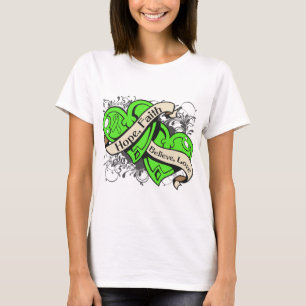 非Hodgkin'sリンパ腫の希望の信頼の二重ハート Tシャツ
