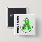 非Hodgkin'sリンパ腫の花のリボン3 缶バッジ (正面&裏面)