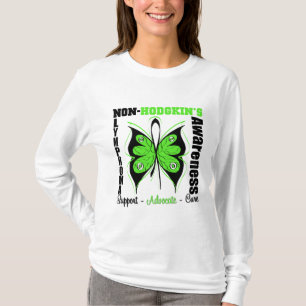 非Hodgkinsリンパ腫の認識度の蝶 Tシャツ