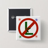 非L Noelの正方形のクリスマスボタン 缶バッジ (正面&裏面)