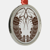 面のとげのあるロブスター メタルオーナメント (右)