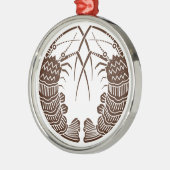 面のとげのあるロブスター メタルオーナメント (左)