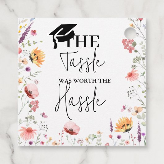 面倒なワイルドフラワー卒業の価値のあるタッセル フェイバータグ (裏面)