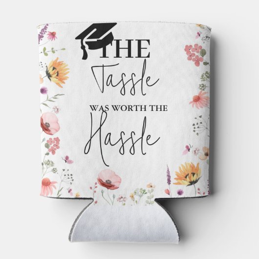 面倒なワイルドフラワー卒業の価値のあるタッセル 缶クーラー (裏面)