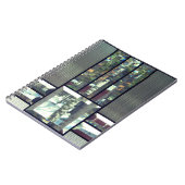 面取りガラス樺の木木の金属銀モダン ノートブック (左側)